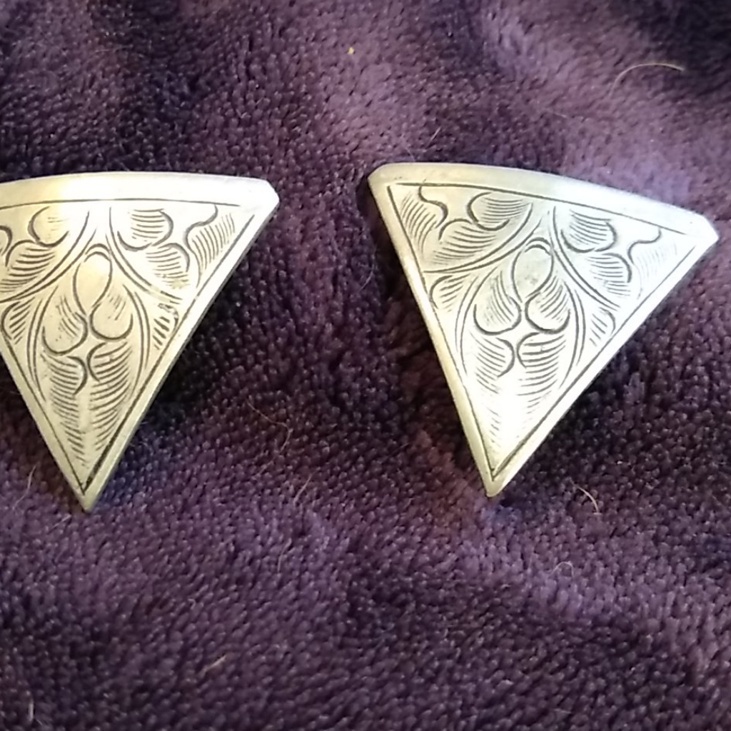 Hand Stamp Clip Earrings